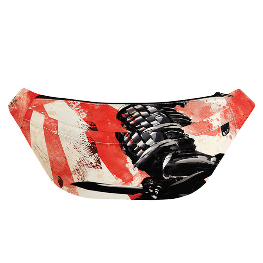 Red Rising Sun Samurai Print Fanny Pack