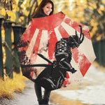 Red Rising Sun Samurai Print Foldable Umbrella
