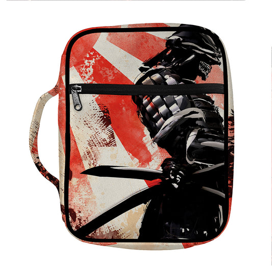 Red Rising Sun Samurai Print Front Pocket Bible Bag