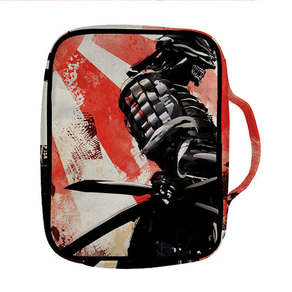 Red Rising Sun Samurai Print Front Pocket Bible Bag