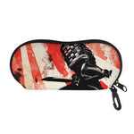 Red Rising Sun Samurai Print Glasses Case