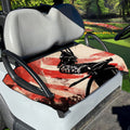 Red Rising Sun Samurai Print Golf Cart Seat Cover