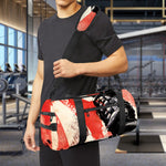 Red Rising Sun Samurai Print Gym Bag