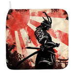 Red Rising Sun Samurai Print Hand Towel