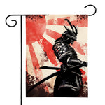 Red Rising Sun Samurai Print House Flag