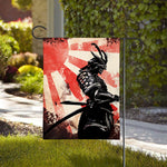 Red Rising Sun Samurai Print House Flag