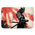 Red Rising Sun Samurai Print Indoor Door Mat