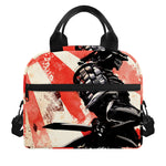 Red Rising Sun Samurai Print Insulated Lunch Bag