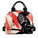 Red Rising Sun Samurai Print Insulated Lunch Bag
