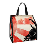Red Rising Sun Samurai Print Insulated Lunch Tote