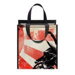 Red Rising Sun Samurai Print Insulated Lunch Tote