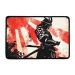 Red Rising Sun Samurai Print Kitchen Mat