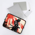 Red Rising Sun Samurai Print Laptop Sleeve