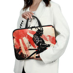 Red Rising Sun Samurai Print Laptop Sleeve With Handle