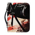Red Rising Sun Samurai Print Leather Bible Cover
