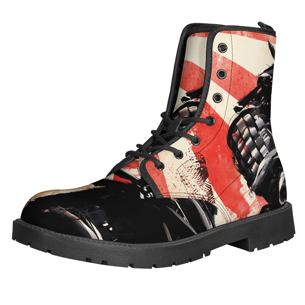 Red Rising Sun Samurai Print Backpack