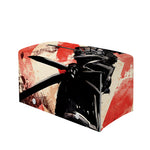 Red Rising Sun Samurai Print Leather Tissue Box Cover