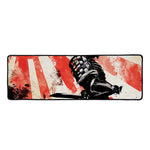 Red Rising Sun Samurai Print Long Kitchen Mat