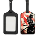 Red Rising Sun Samurai Print Luggage Tag