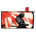 Red Rising Sun Samurai Print Mailbox Cover