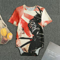 Red Rising Sun Samurai Print Men's Bodysuit