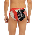 Red Rising Sun Samurai Print Men's Briefs