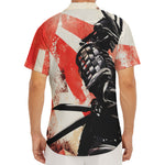 Red Rising Sun Samurai Print Men's Deep V-Neck Shirt