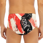 Red Rising Sun Samurai Print Men's Triangle Swim Briefs