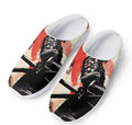 Red Rising Sun Samurai Print Mesh Casual Shoes