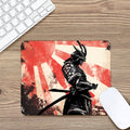 Red Rising Sun Samurai Print Mouse Pad