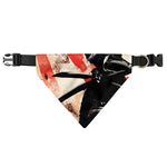 Red Rising Sun Samurai Print Over The Collar Dog Bandana