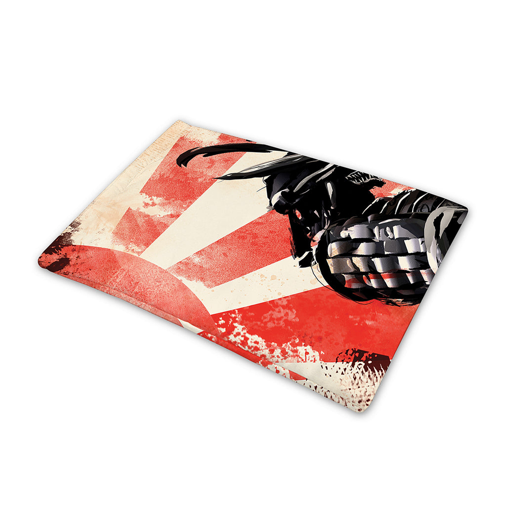 Red Rising Sun Samurai Print Pet Cooling Mat Cover