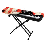 Red Rising Sun Samurai Print Piano Keyboard Cover