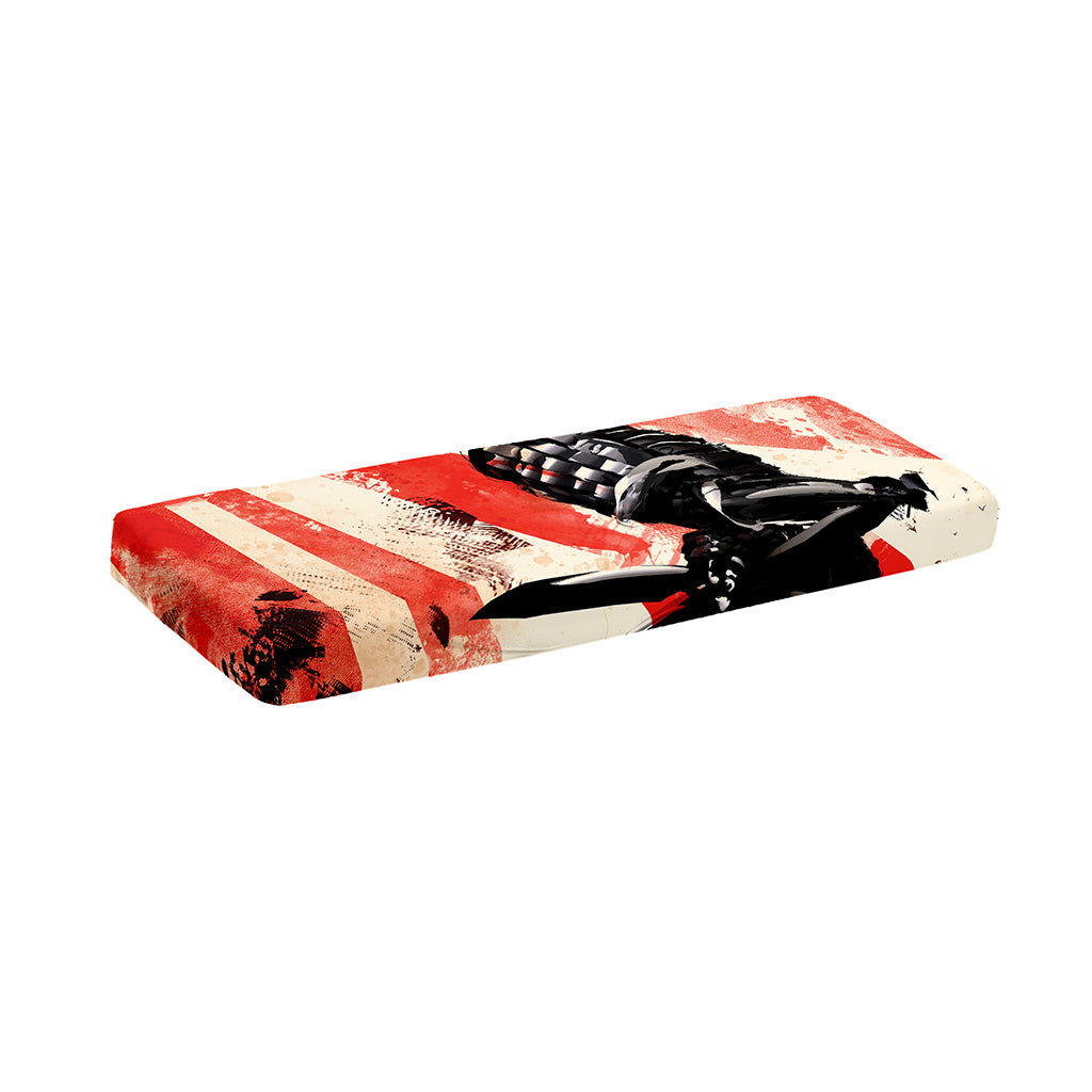 Red Rising Sun Samurai Print Piano Keyboard Cover