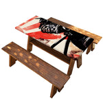 Red Rising Sun Samurai Print Picnic Table Cover