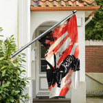 Red Rising Sun Samurai Print Polyester Flag