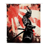 Red Rising Sun Samurai Print Polyester Shower Curtain
