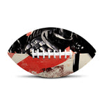 Red Rising Sun Samurai Print Rugby Ball