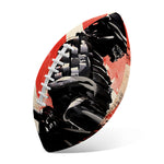Red Rising Sun Samurai Print Rugby Ball