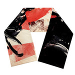 Red Rising Sun Samurai Print Scarf