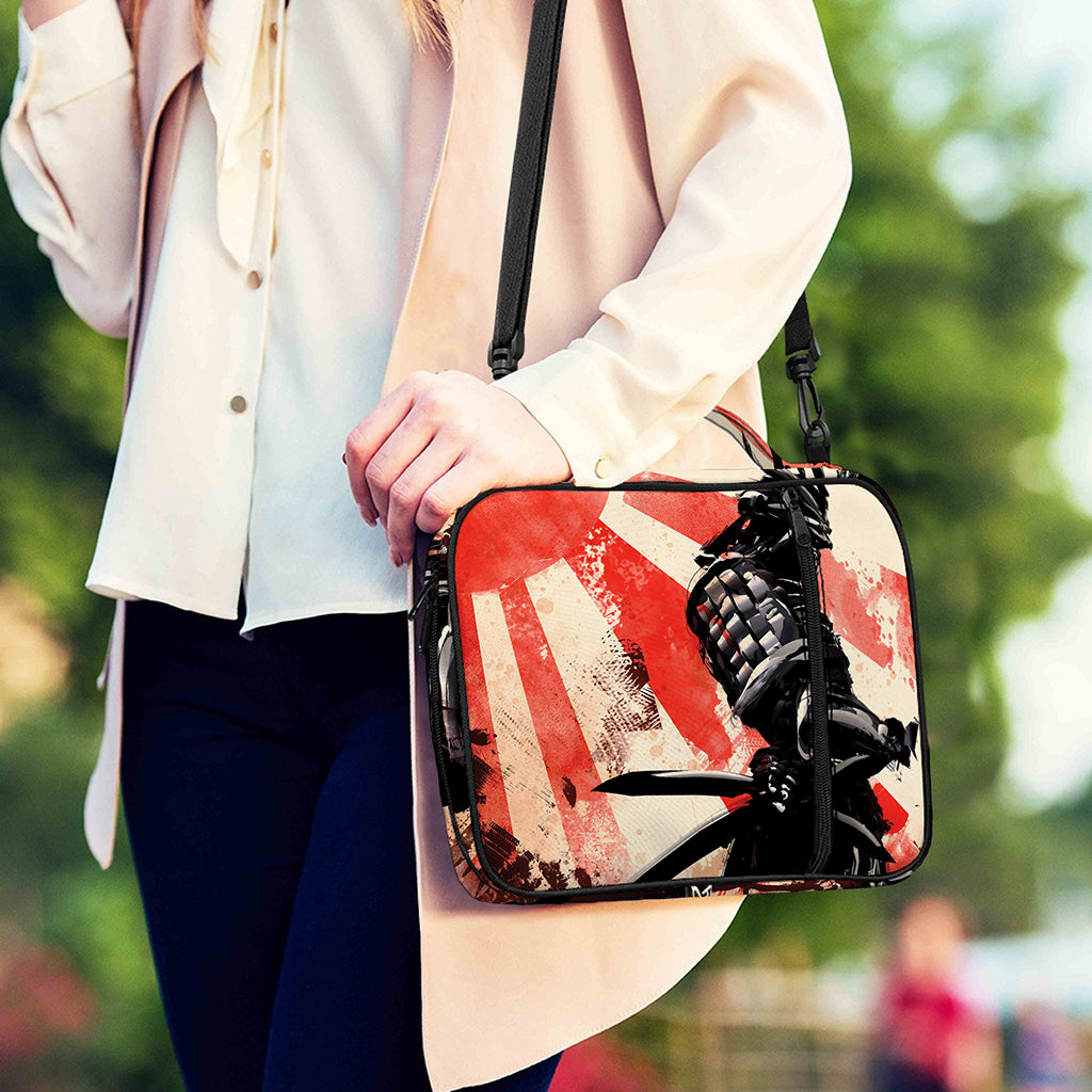 Red Rising Sun Samurai Print Shoulder Strap Bible Bag