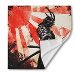 Red Rising Sun Samurai Print Silk Bandana