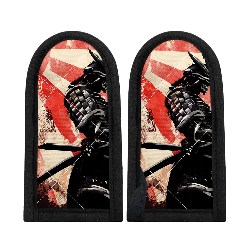 Red Rising Sun Samurai Print Skillet Handle Cover