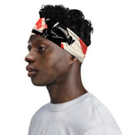 Red Rising Sun Samurai Print Sports Headband