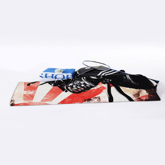 Red Rising Sun Samurai Print Sports Towel