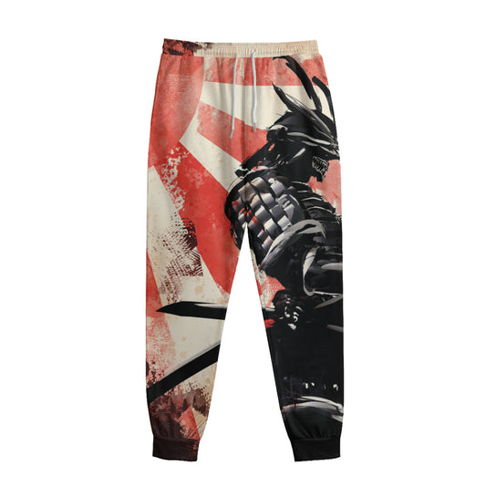 Red Rising Sun Samurai Print Sweatpants
