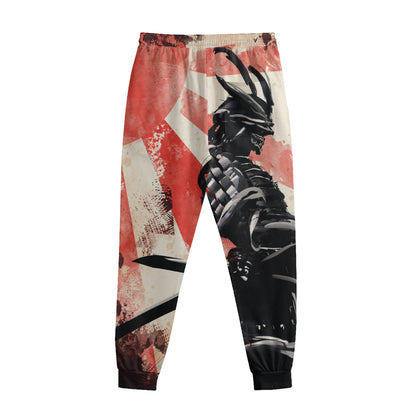 Red Rising Sun Samurai Print Sweatpants
