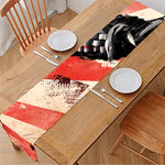 Red Rising Sun Samurai Print Table Runner