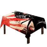 Red Rising Sun Samurai Print Tablecloth