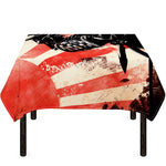 Red Rising Sun Samurai Print Tablecloth
